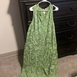 J. Jill Light Green Embroidered Dress